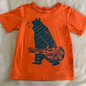 Tea Collection orange music bear tee shirt - size 5